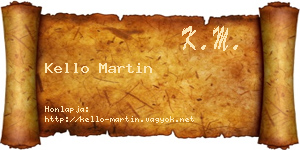 Kello Martin névjegykártya