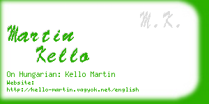 martin kello business card